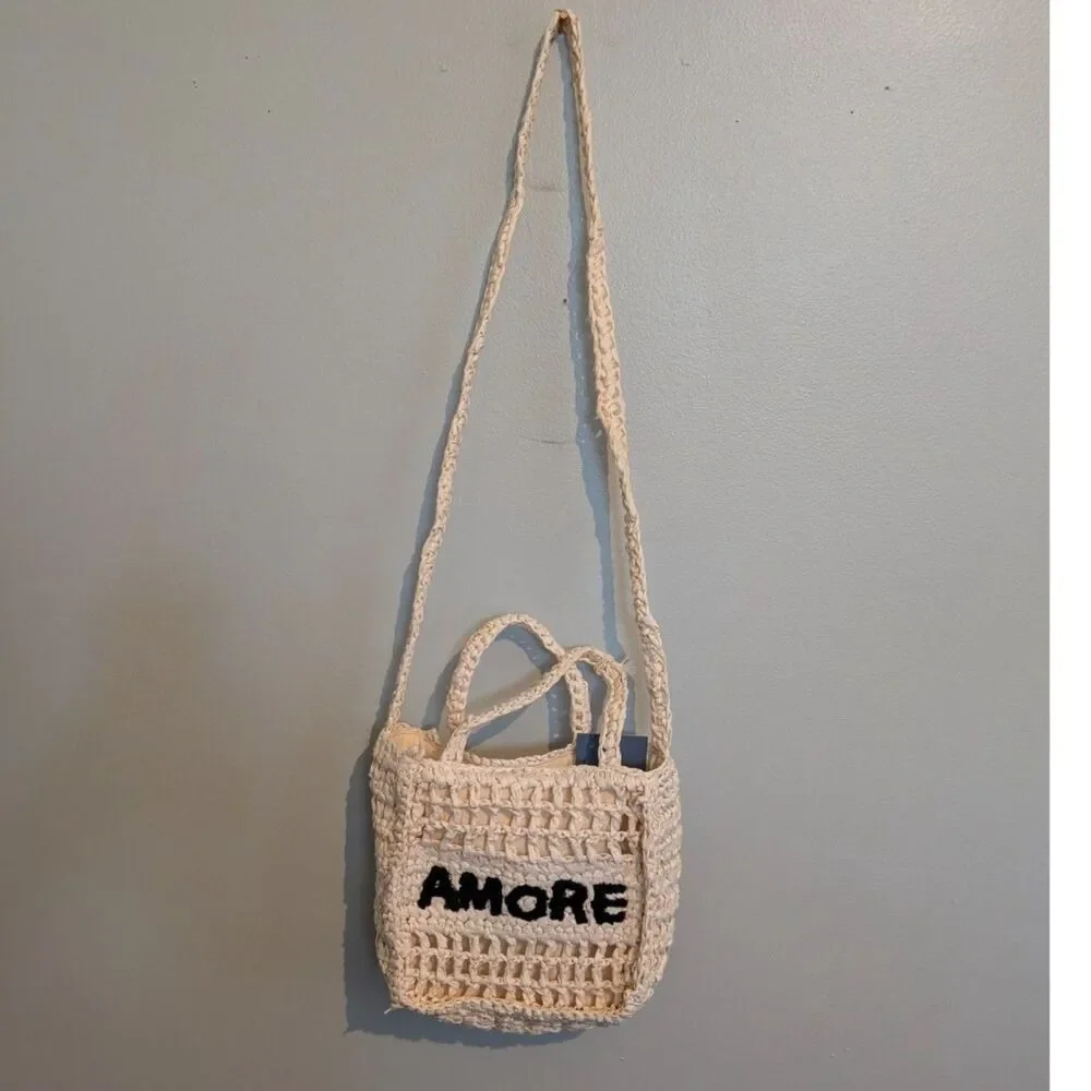 Universal Thread Off-White Crochet Crossbody Bag NWT